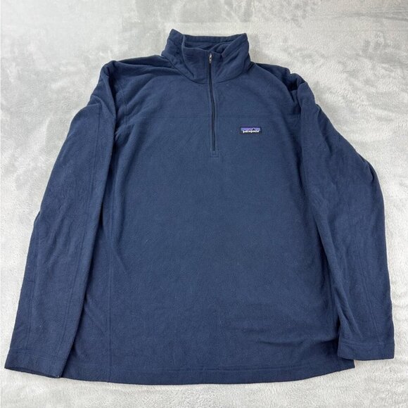 Patagonia Micro D Fleece Pullover Navy Blue Men’s Size L - Picture 1 of 15
